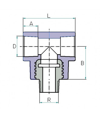 На фото Hi-Therm PP-R tee with male metal thread